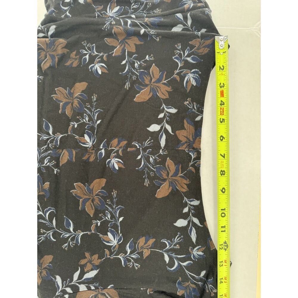 Free People Maxi Dress Black Side Slit Size M Short Sleeve Grunge Witchy Floral‌ - Picture 13 of 16